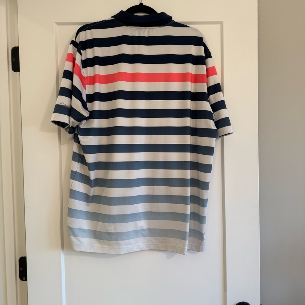 Walter Hagen Navy and Pink Striped Polo golf shirt - Picture 6 of 8